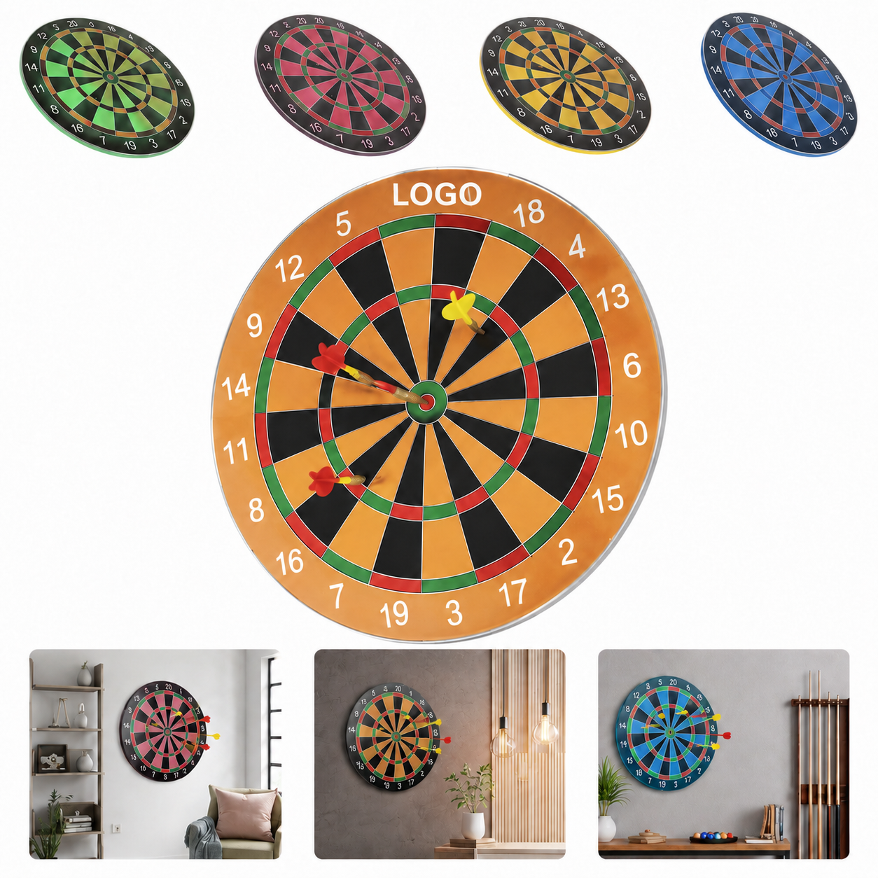 Safe Magnetic Dartboard Game Set with 6 Magnetic Darts