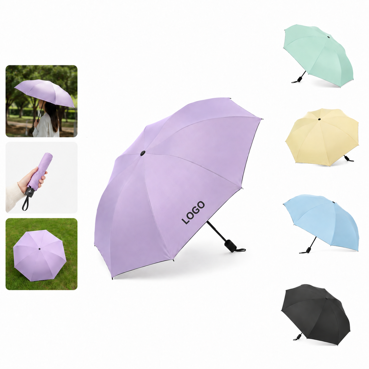 Auto Open/Close UV-Blocking Windproof Compact Travel Umbrella