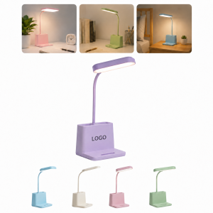 USB Rechargeable Desk Lamp with Pen Holder and Phone Stand