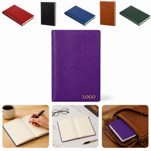 A5 Eco-Friendly PU Leather Ruled Business Notebook 192 Pages
