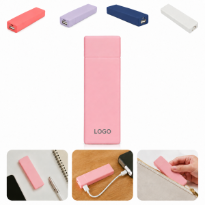 Pink Portable Power Bank with USB-A Port