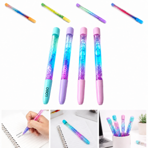 Rainbow Glitter Liquid Sand Crystal Ball Ballpoint Pen